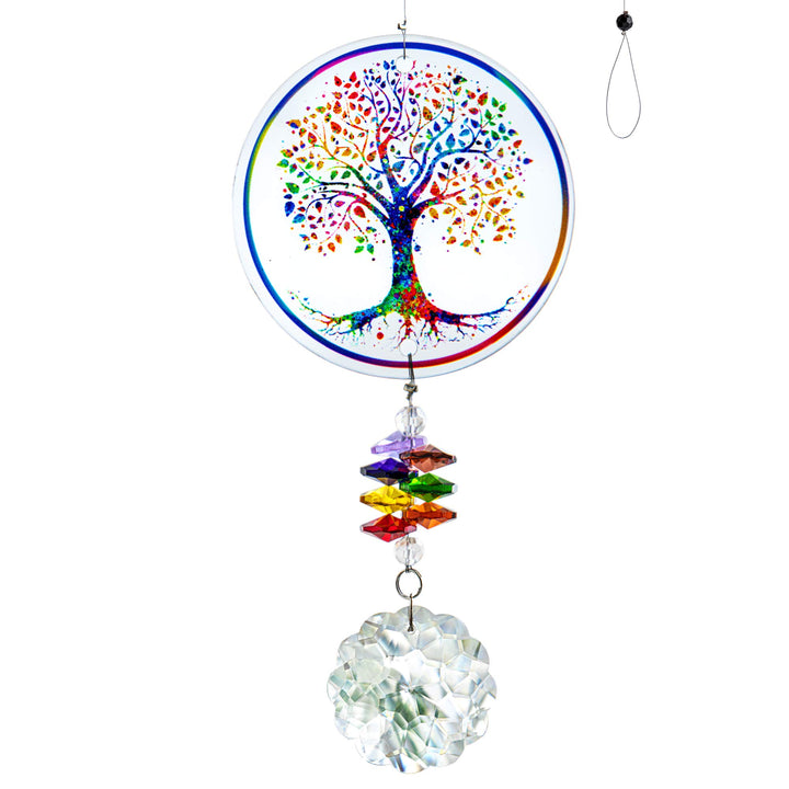 H&D HYALINE & DORA Kristall Regenbogen Sonnenfänger Glasbaum Leben Ornamente, Hängende Chakra Perlen