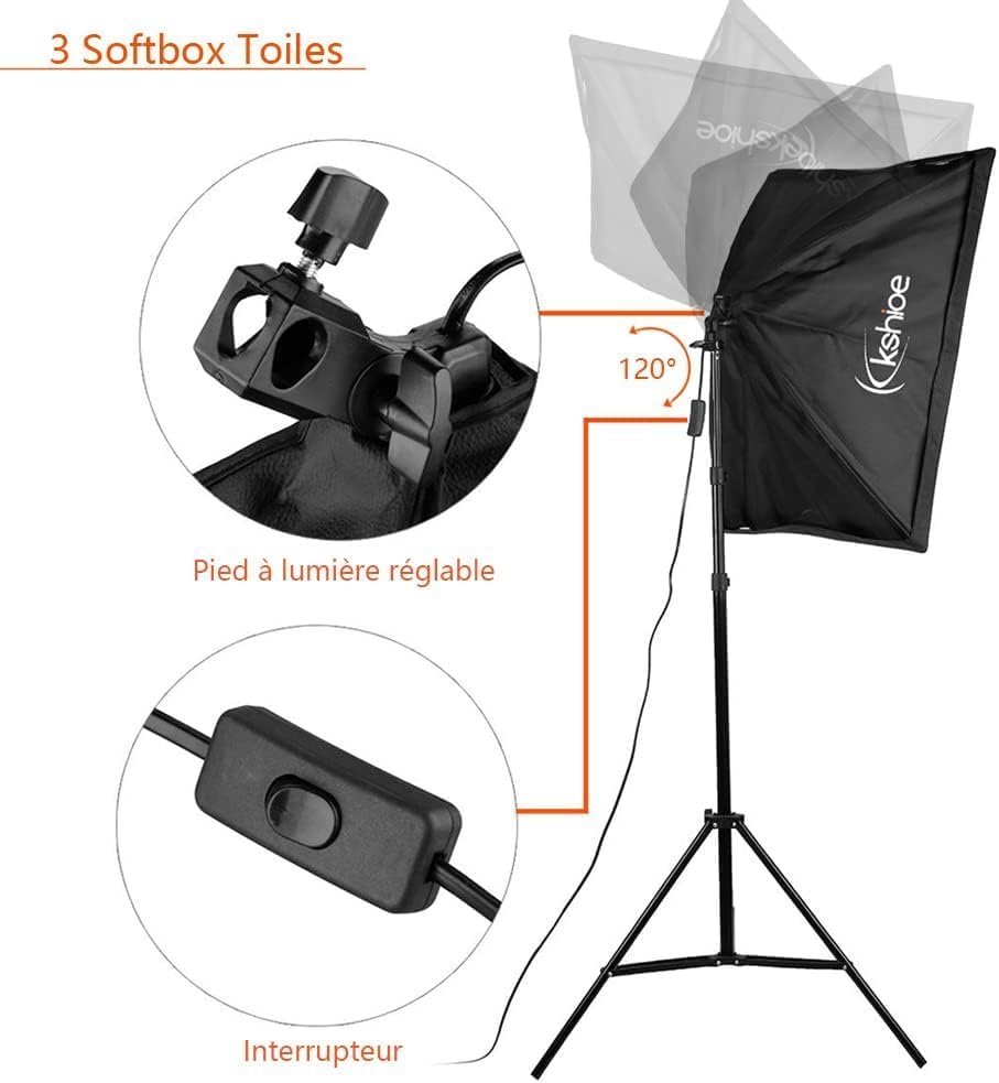 LEADZM Fotostudio-Set, Greenscreen-Set 2Mx3M mit 45W LED-Fotolampe, Reflektor und Fotoschirmen für P