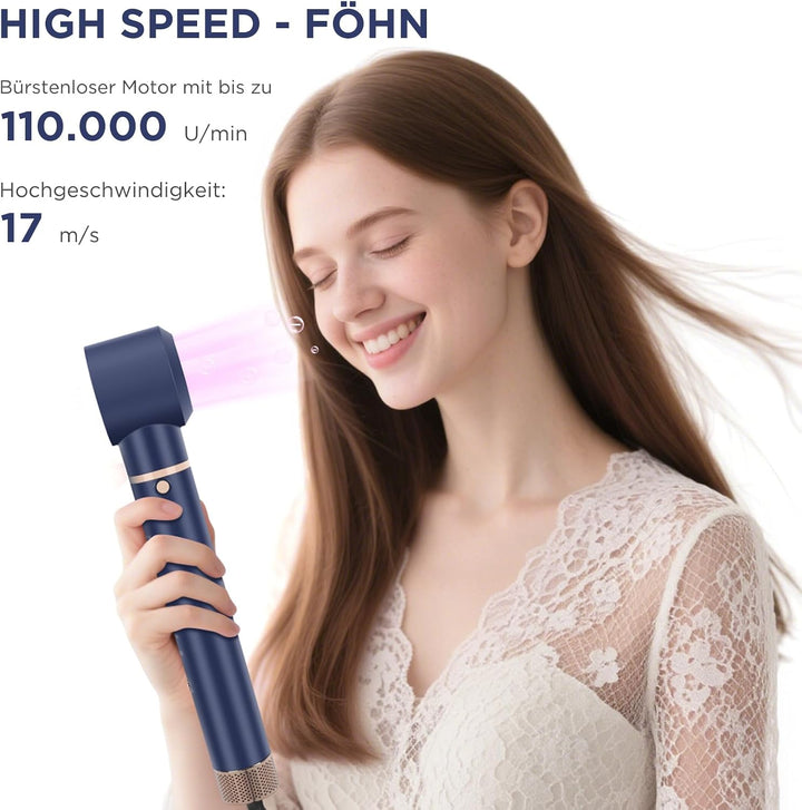 5-in-1 Airstyler &amp; Lockenstab, PARWIN PRO BEAUTY Ionen Föhn Stylingbürsten, 5 Aufsätze Rundbürstenfö