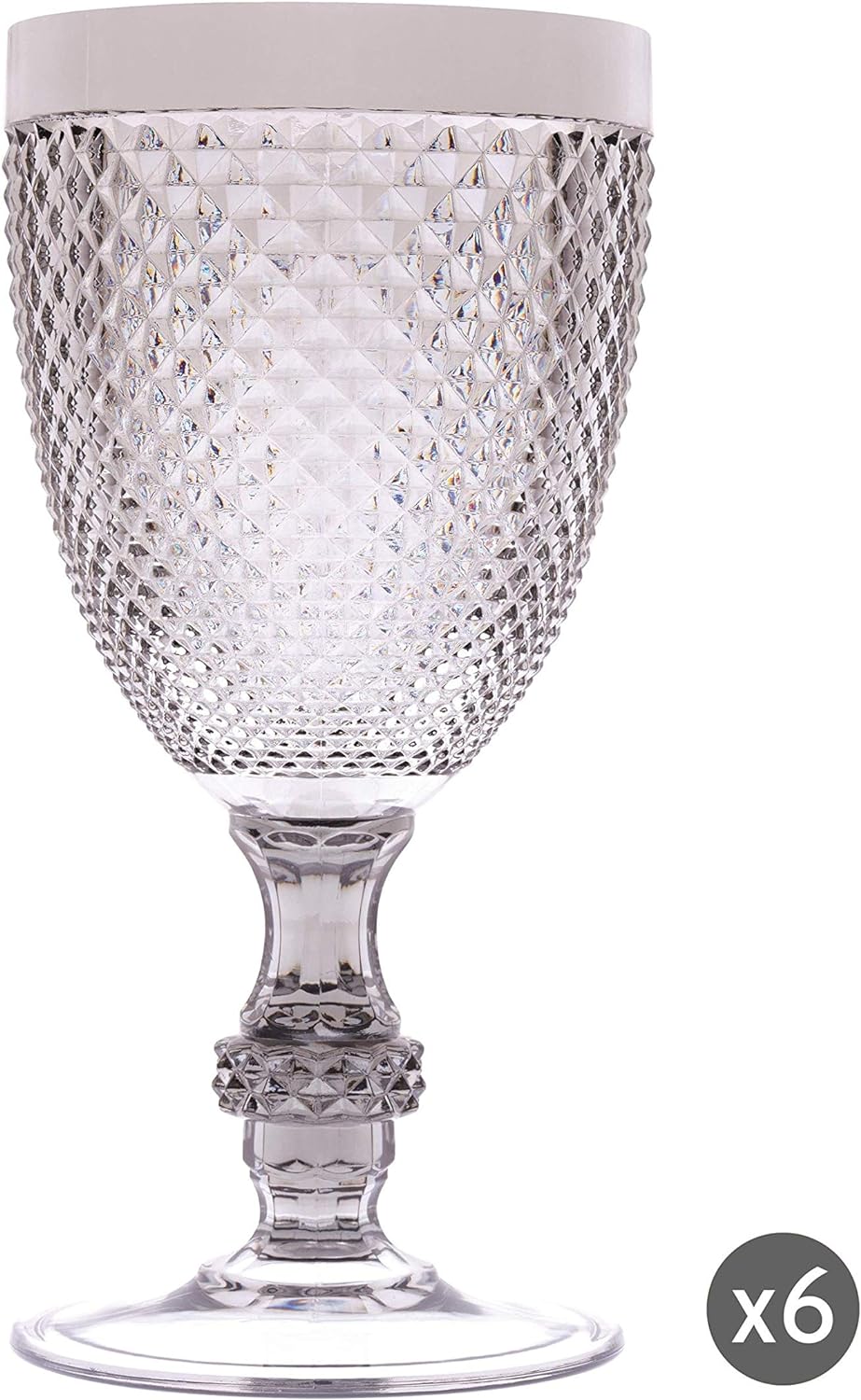 Brunch Time Glas 6er Set Linea Diamond 39 cl silber, Silber