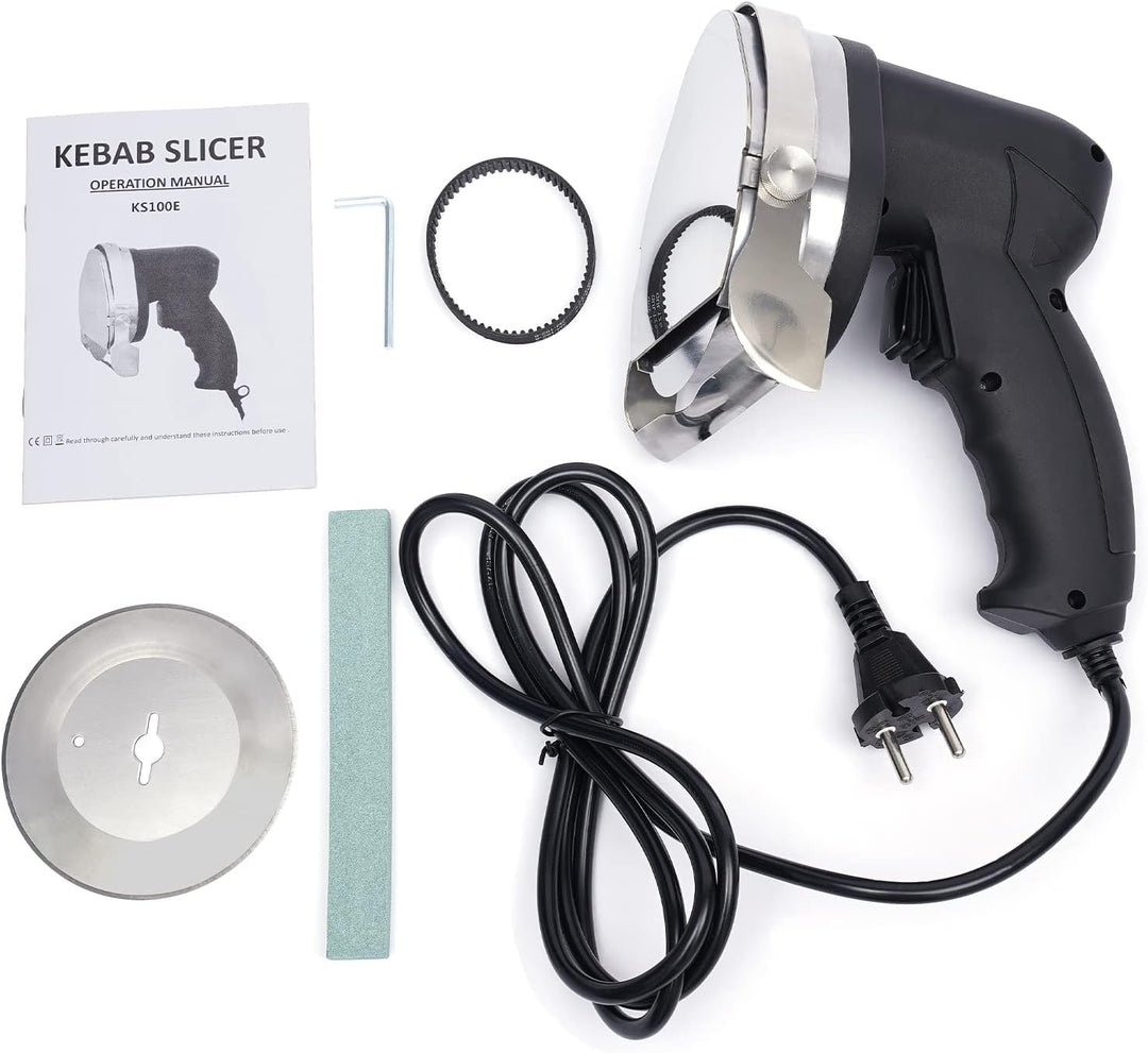 Kebab Schneidemaschine Elektrisch 80W Fleischschneider 60kg h Döner Schneidemaschine Justierbar 1 8m