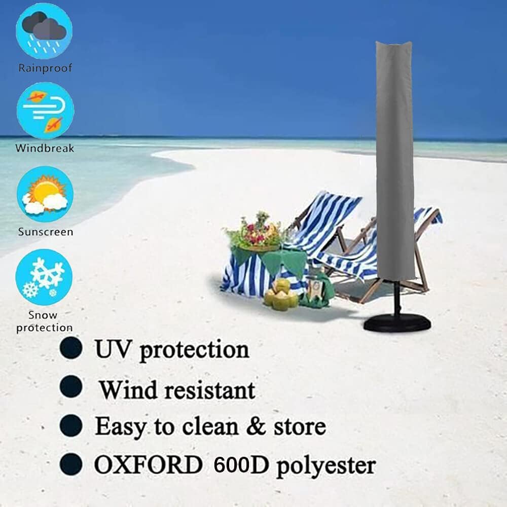 Chutzhülle für Sonnenschirm, Wasserdicht 2 m Durchmesser Abdeckhaube 600D Oxford-Gewebe PVC-Beschich