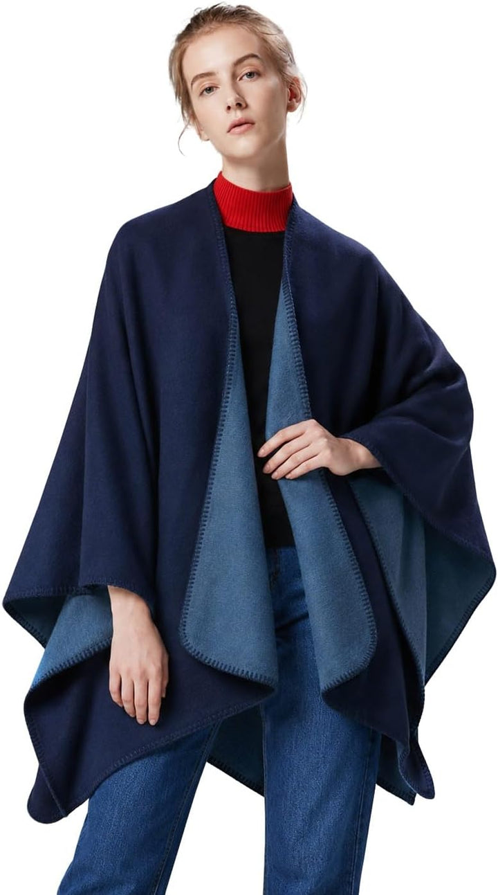 Poncho Damen Winter Strick Cape Cardigan Übergrosse Poncho Schal Elegant Warm Wendeumhang für Herbst