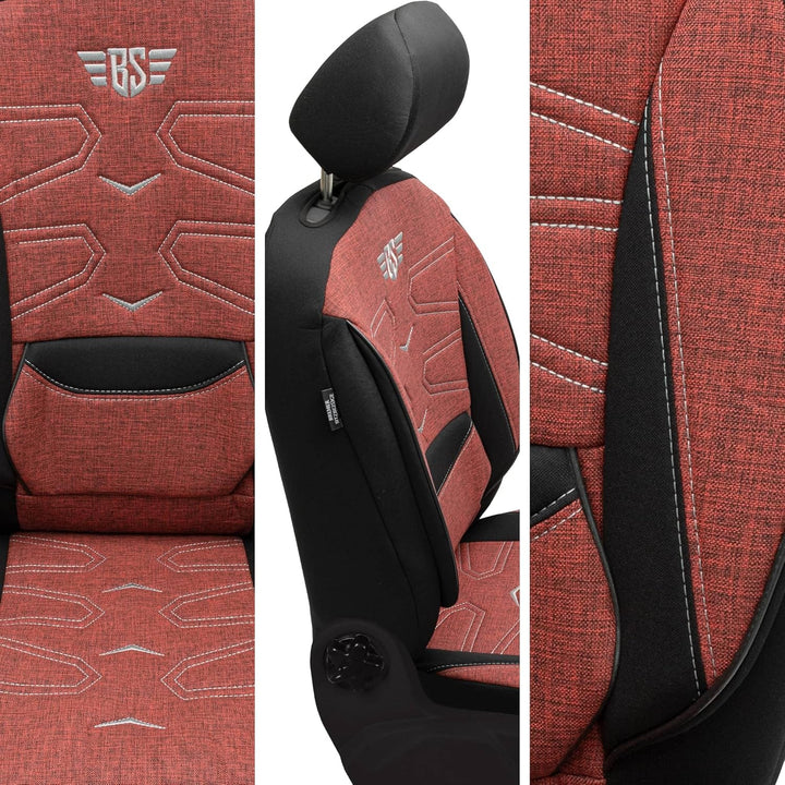BREMER SITZBEZÜGE Mass Sitzbezüge Schonbezüge für Mercedes GLK X204 KT302 KT302 - Schwarz/Rot GLK X2