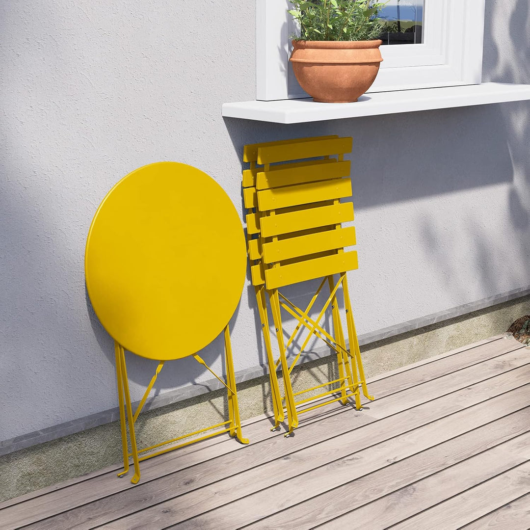 Grand patio Bistro Set 3 Stück, Gartenmöbel Set, Sitzgruppe 2 Stühle und 1 Tisch, Premium Stahl, Kla