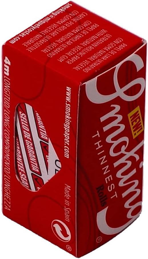 Smoking Thinnest Rolls, King Size Slim, 4 Meter Endlos-Zigarettenpapier, 1 Box (24 Rolls)
