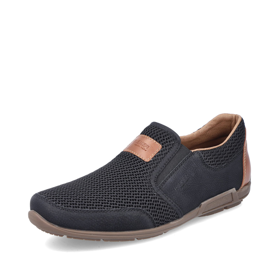 Rieker Herren Slipper 09069, Männer Slip On 44 EU Schwarz 00, 44 EU Schwarz 00