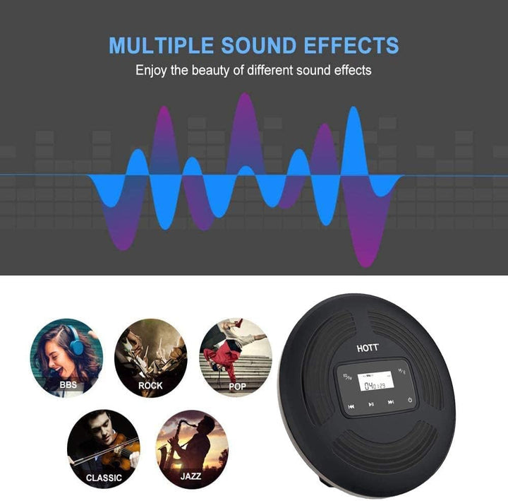 Wiederaufladbarer Bluetooth CD Player tragbar,CCHKFEI persönlicher kompakter tragbarer CD-Player mit