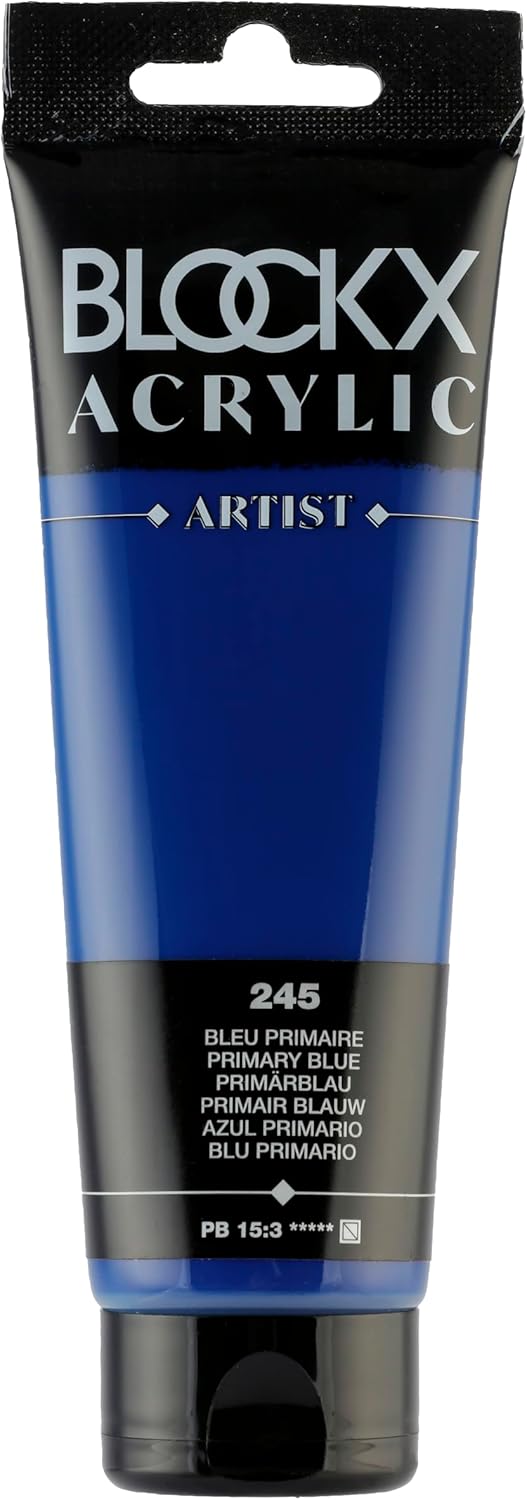 Blockx 65120BXC - Set mit 5x120ml Tuben, feine Acrylfarbe, Acrylic Artist, Primärfarben, dekend und