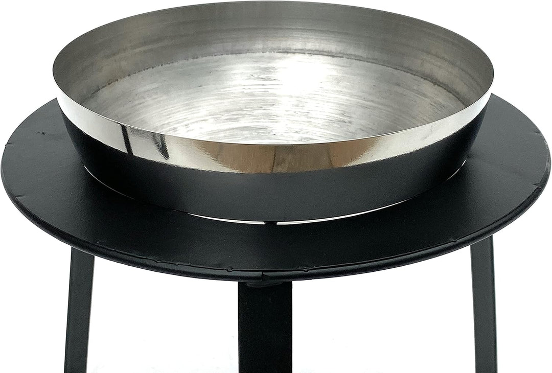 DanDiBo Blumenhocker Metall mit Topf Schwarz Silber Blumenständer 96091 3er Set Blumensäule Modern P