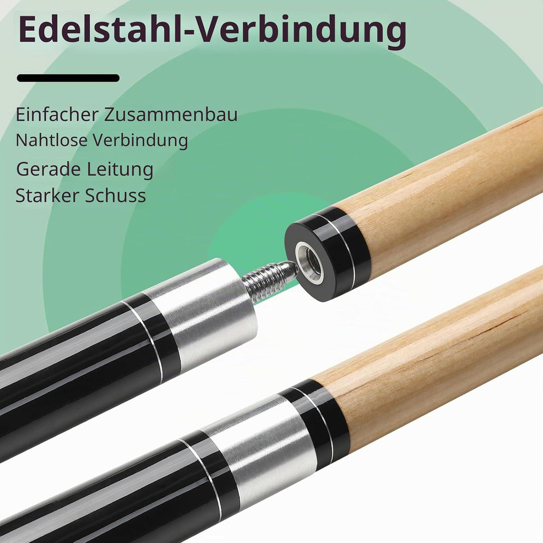 Billard Queue, 58 Zoll Maple Pool Queue Stick 13mm Spitzen für Professionelle Billardspieler, 18 19