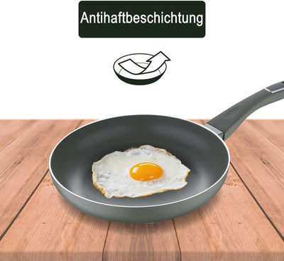 bmf-versand® Bratpfannen Set Induktion - Pfannenset 3 Bratpfannen Antihaftbeschichtet - Pfannen Alum