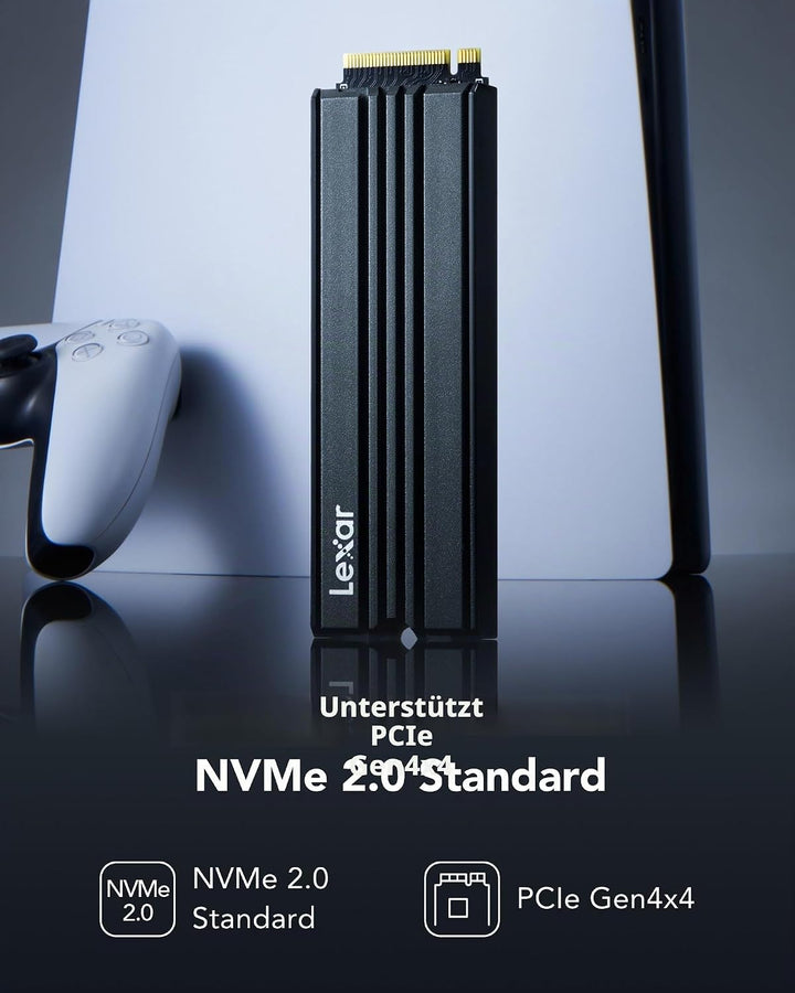 Lexar NM790 4TB Interne SSD mit Kühlkörper, M.2 2280 PCIe Gen4x4 NVMe 1.4 SSD, Bis zu 7400MB/s Lesen