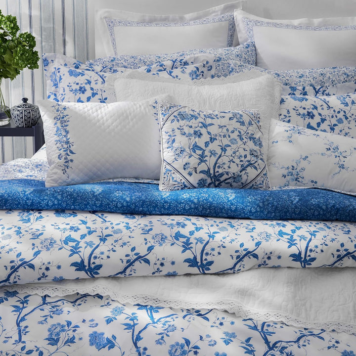 Laura Ashley - King-Size-Bettbezug-Set, Baumwoll-Bettwäsche mit passenden Kissenbezügen und Bettrock