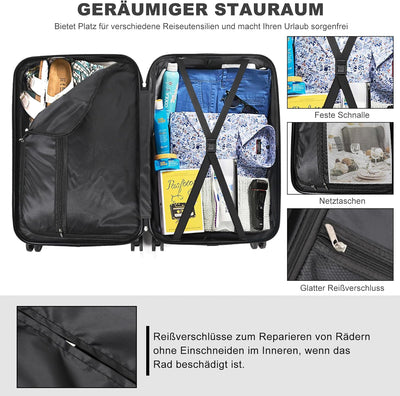 MoFut Koffer, Handgepäck Koffer, Hartschalenkoffer Trolley Rollkoffer Suitcase, Reisekoffer mit Roll