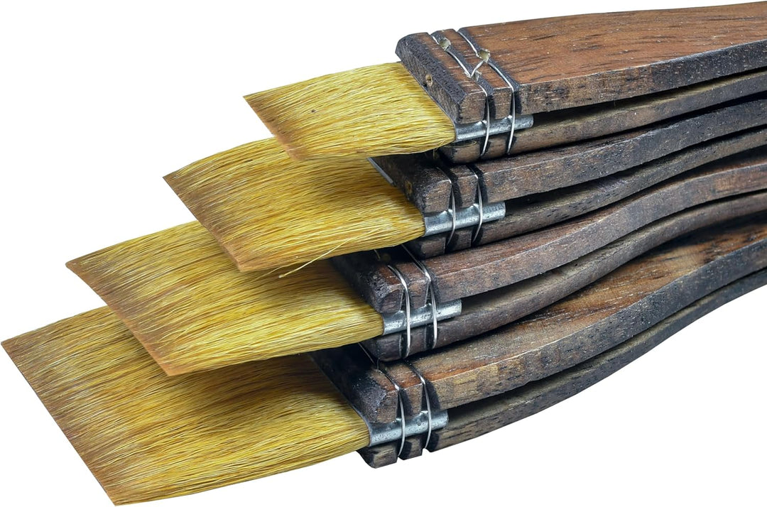 Biaelk 256Flache 4 Stück Ziegenhaar Holzgriff Aquarell Künstlerfarbe Kunstbedarf Pinsel Grösse #1#2#