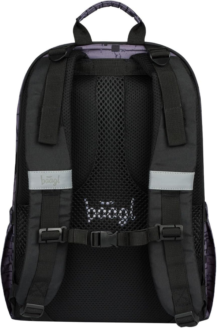 Baagl Schulrucksack Set Jungen Mädchen 3 Teilig, Schultasche ab 3. Klasse, Grundschule Ranzen mit Br