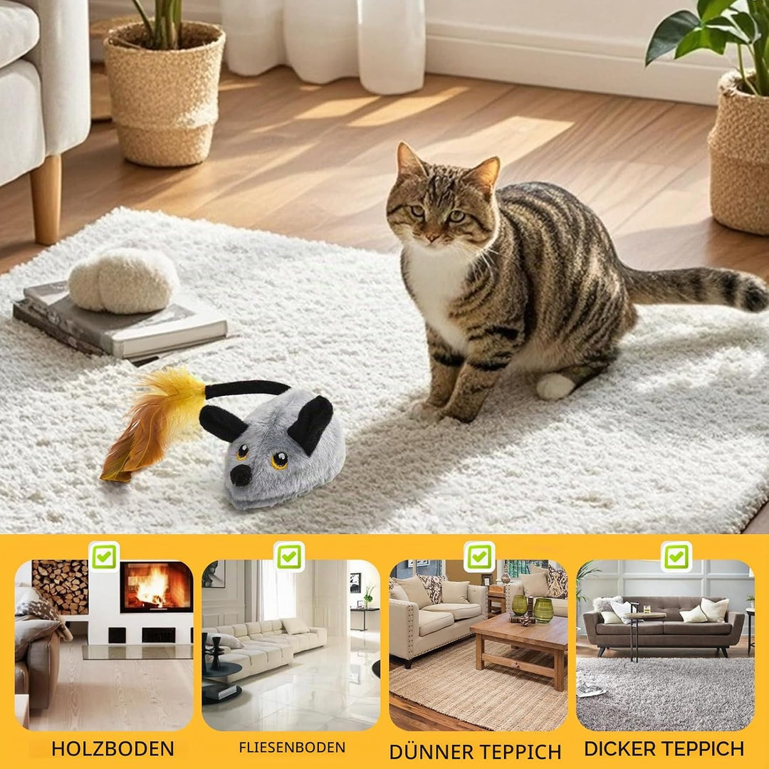Elektrische Spielmaus für Katzen, Fernbedienung Maus Katzenspielzeug, Interaktives Katzenspielzeug m