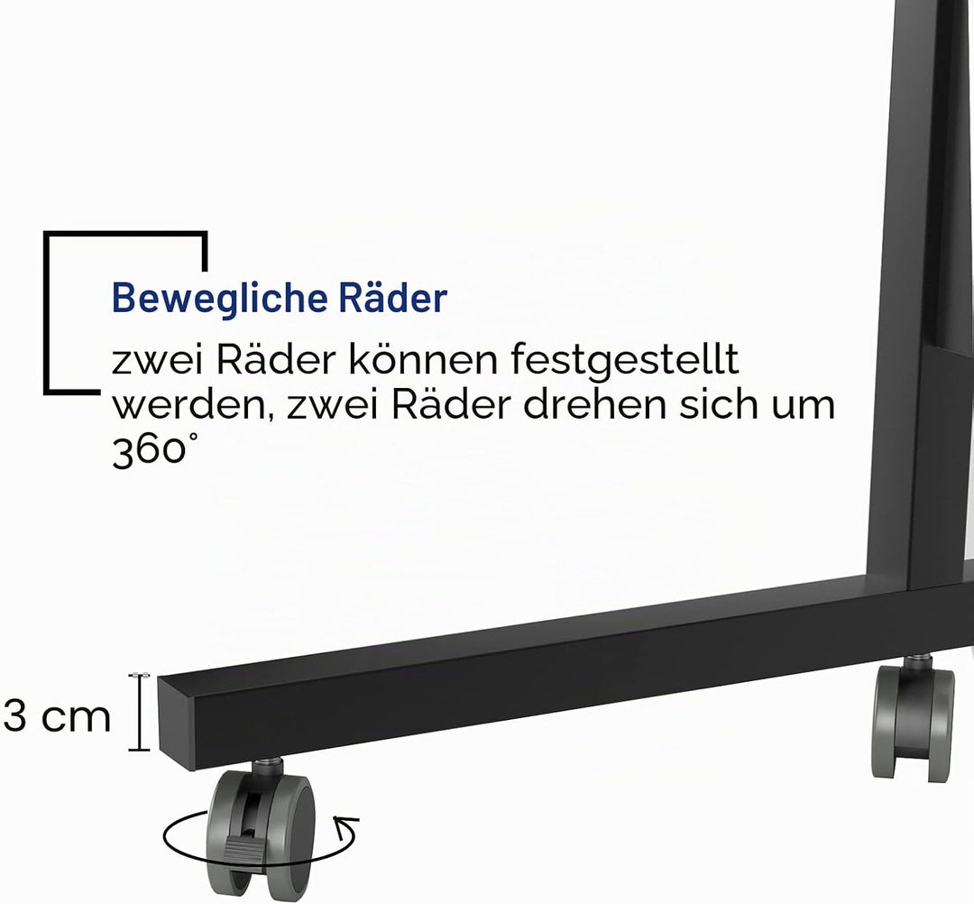 SogesHome Laptoptisch Beistelltisch PC Tisch Notebook Sofatisch Laptopständer mit Rollen,60x40CM,05