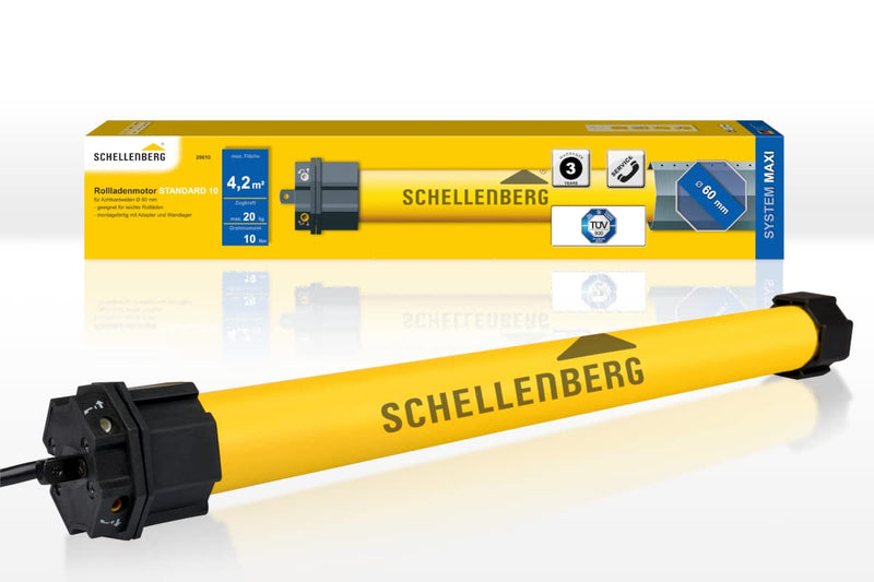 Schellenberg 20610 Rolladenmotor MAXI Standard 10 Nm, mechanische Endlageneinstellung, Rohrmotor für