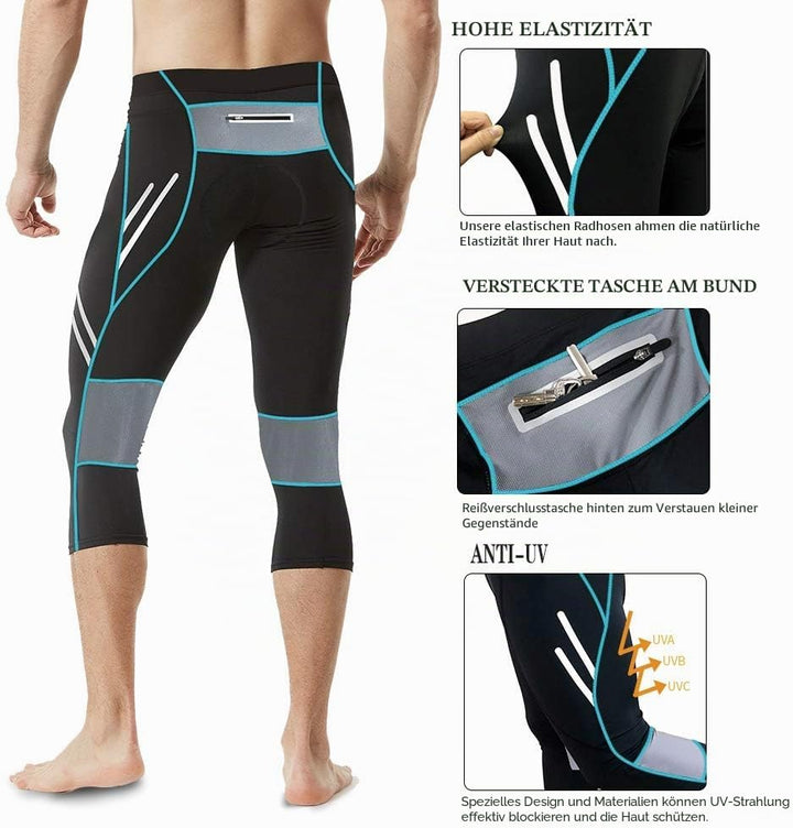 MEETWEE Herren 3/4 Radhose Fahrradhose, Kompression Radlerhose Leggings Radsport Hose für Männer Ela