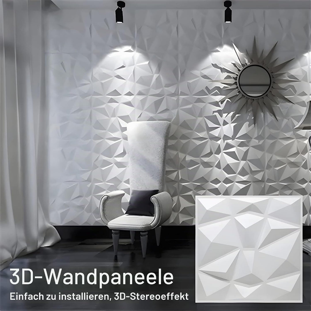 LeapBeast 3D Wandpaneele,Platten Paneele,POLYSTYROL MATERIAL 30 * 30cm Matt weiss, Dauerhaft, Nicht