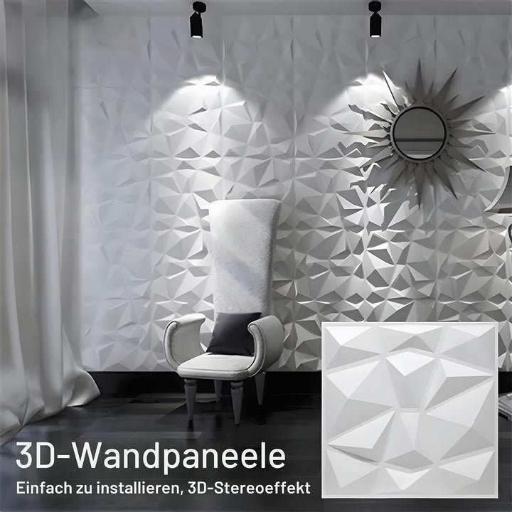 LeapBeast 3D Wandpaneele,Platten Paneele,POLYSTYROL MATERIAL 30 * 30cm Matt weiss, Dauerhaft, Nicht