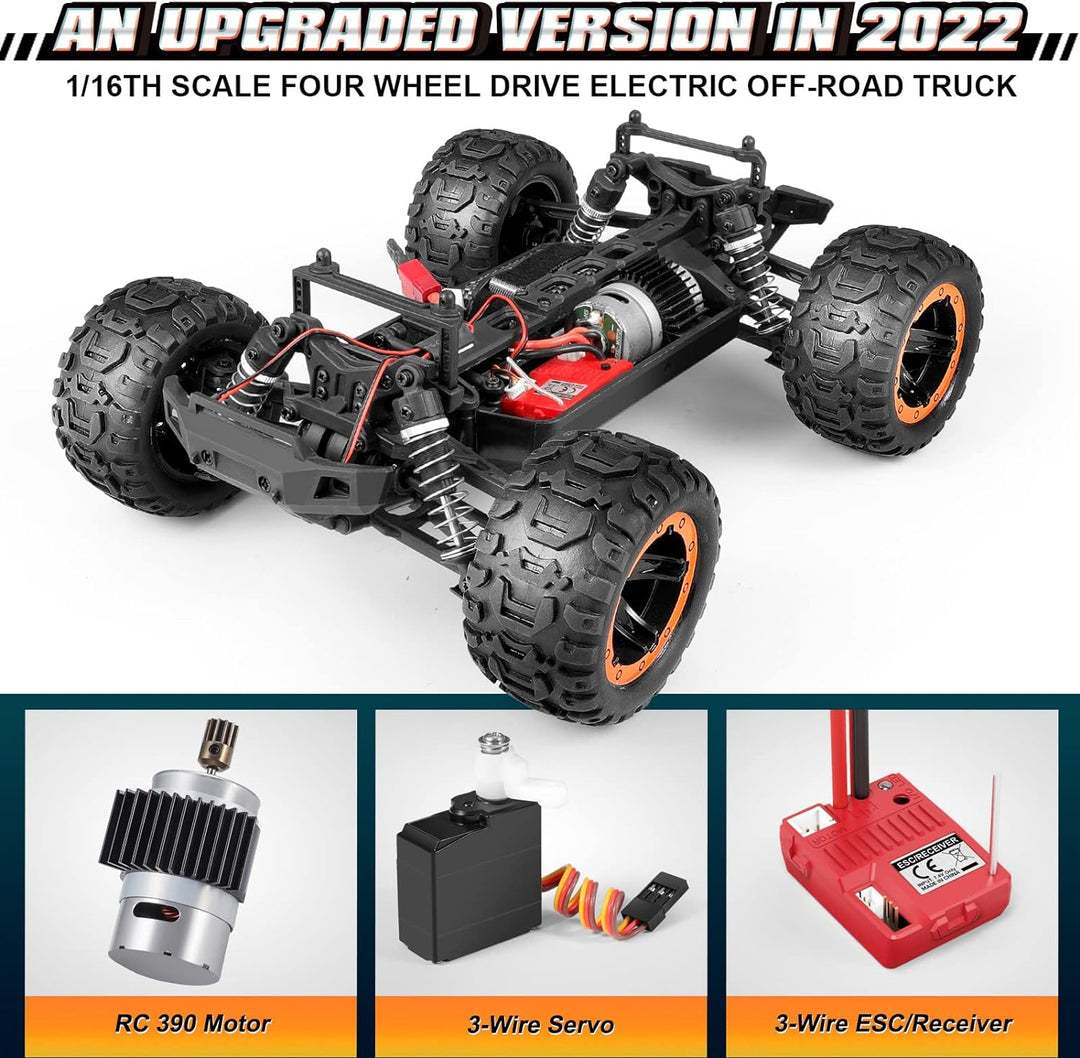 HAIBOXING Ferngesteuertes Auto 1:16 RC Monster Truck, Wasserdichter RTR All Terrain RC Auto 36 km/h,