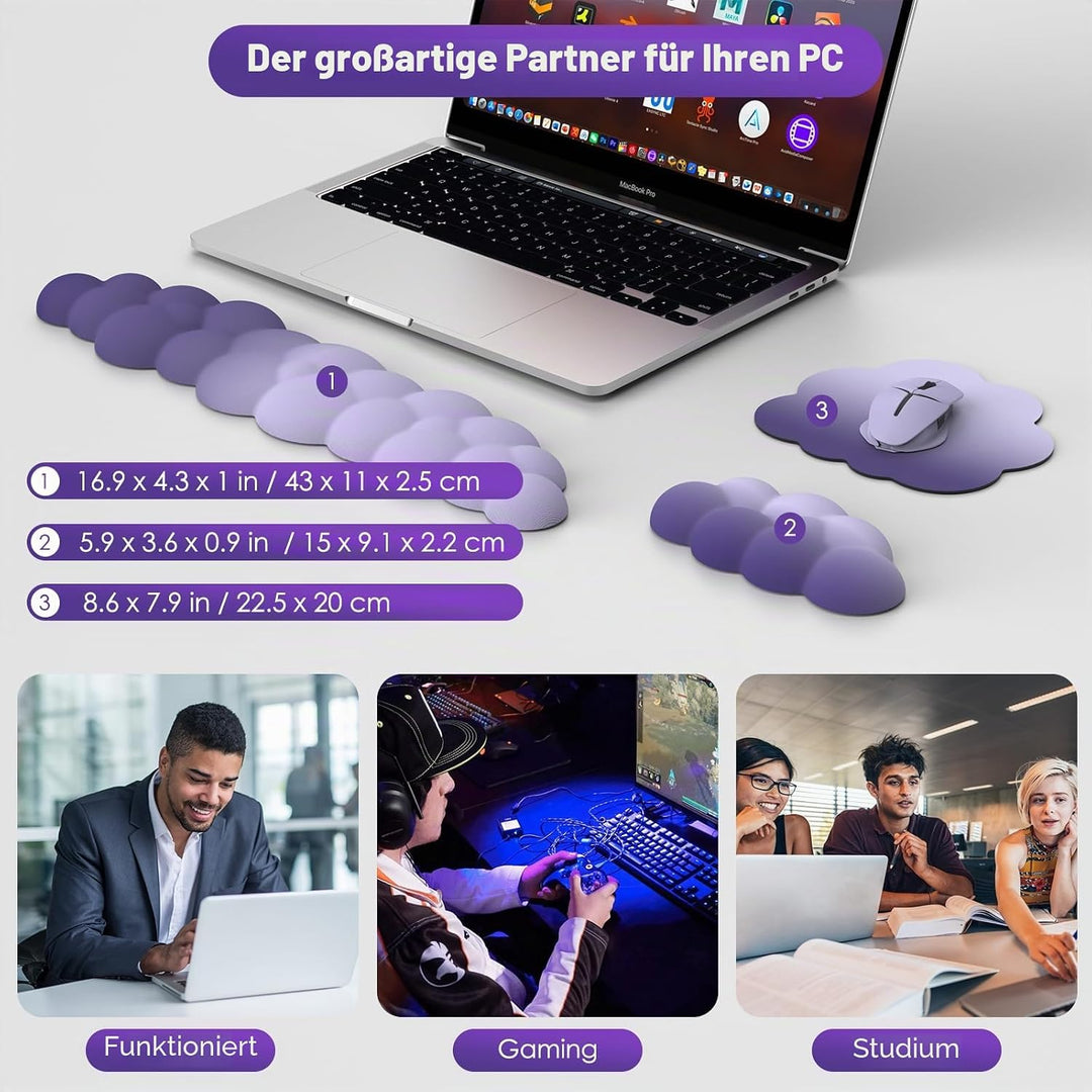 MoKo Wolke Handgelenkauflage, Ergonomisch Weich Cloud Handauflage Tastatur Maus Handballenauflage Se