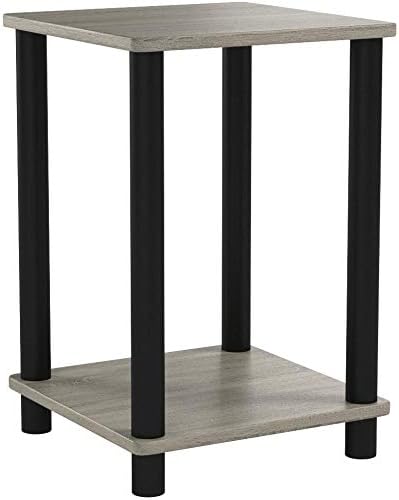 Furinno Haydn Beistelltisch, holz, Französische Eiche Grau/Schwarz, 34.04 x 34.04 x 50.8 cm Französi