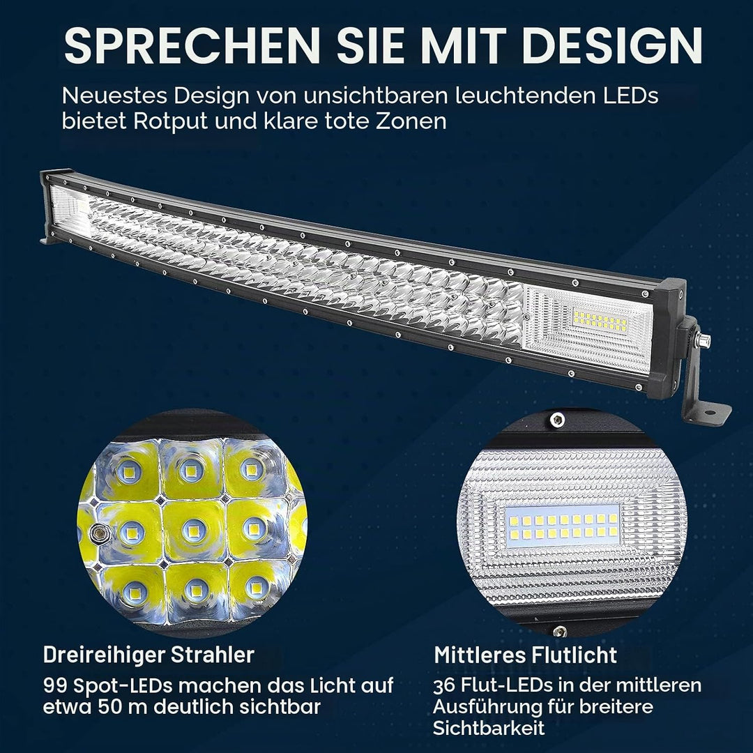 SKYWORLD Gebogen LED Arbeitsscheinwerfer Bar, 32 Zoll 81cm 405W Scheinwerfer Flutlicht combo Offroad