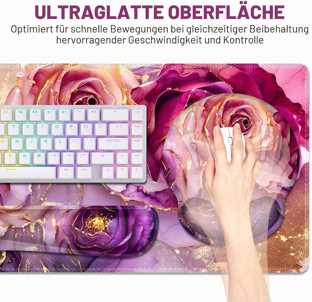 Gaming-Mauspad, grosse Schreibtischunterlage, niedlicher Schreibtischunterlage, 4-in-1-Mauspad, XXL-