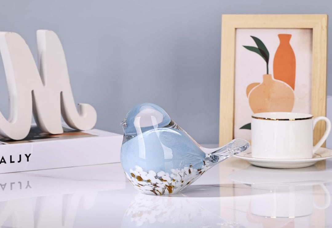 WUBIANJIE Mundgeblasene Glas-Vogelstatue, Sammlerstück, Tierkunst, Briefbeschwerer, Wohnzimmer, Schl