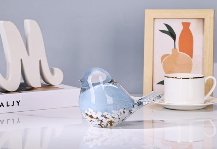 WUBIANJIE Mundgeblasene Glas-Vogelstatue, Sammlerstück, Tierkunst, Briefbeschwerer, Wohnzimmer, Schl