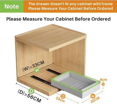 SAYZH Telescopic Drawer, Extendable Pull Out Cabinet Organiser, Metal Slide Out Drawer Storage Shelv