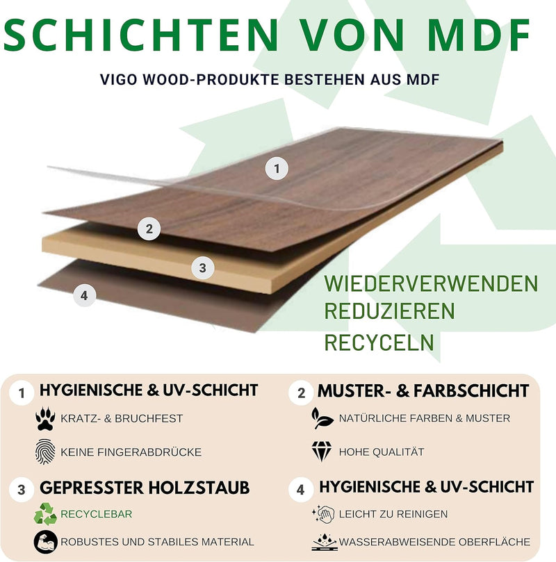 Vigo Wood Laptoptisch - Laptop Unterlage Ständer bis zu 17,3 Zoll - Kissen Tablett für Bequeme Arbei