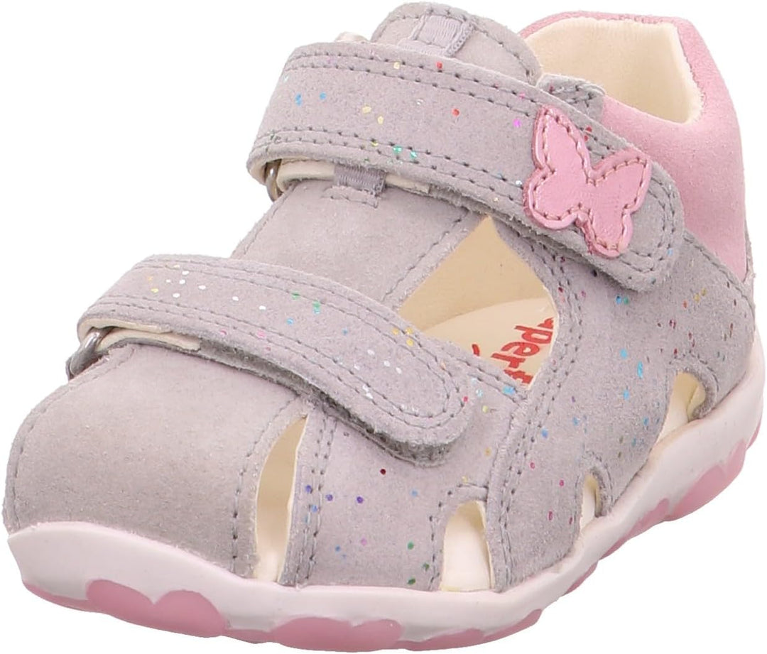 Superfit Baby - Mädchen Fanni Sandale 28 EU Hellgrau Rosa 2510, 28 EU Hellgrau Rosa 2510