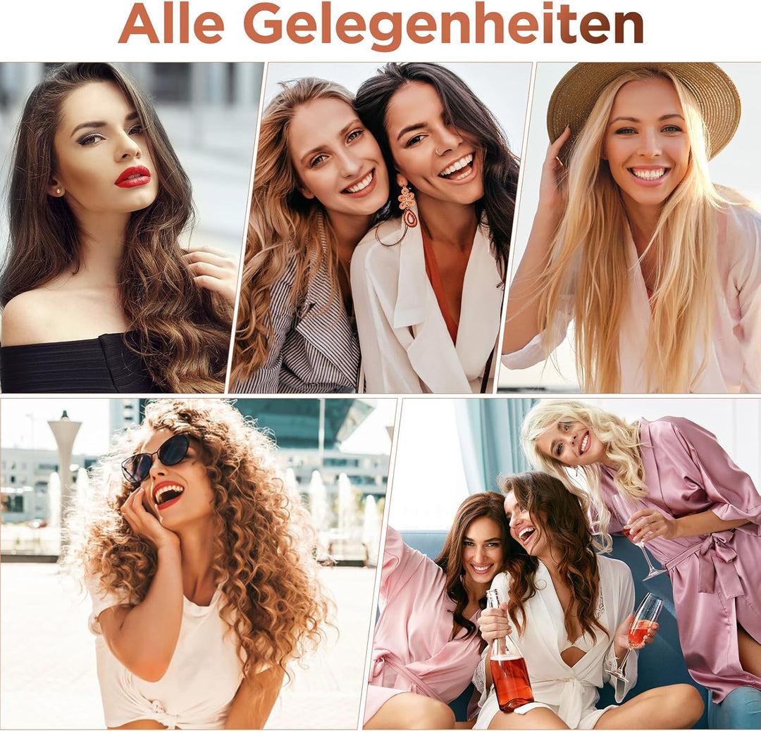 BESTOPE MIX Lockenstab, 5 in 1 Lockenstab 3 Fässer Welleneisen mit Verschiedenen Aufsätzen Einstellb