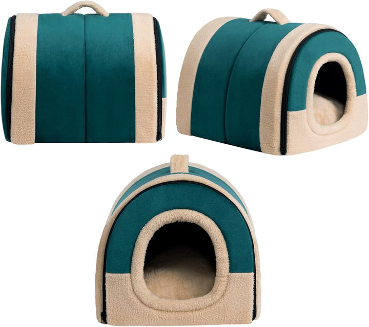 Hollypet Katzenbett Kleines Hundebett, 2-in-1 Faltbare Haustierbett für Katzen &amp; Kleine Hunde, Warme