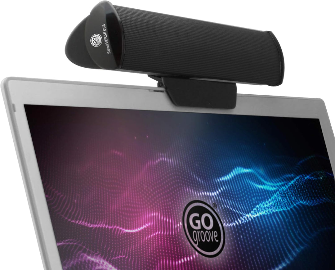 GOgroove SonaVERSE PC Soundbar für Laptops - USB-betriebene Mini-Soundbar mit Tragbarem Externem Cli