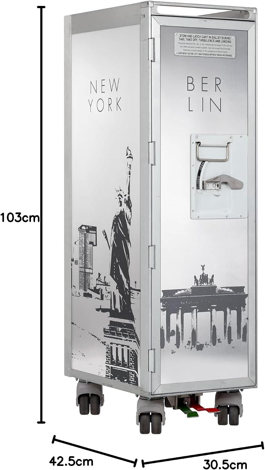 Flugzeugtrolley 4Destinations Anthrazit-Metallic, Gebrauchtes Original aus der Luftfahrt - ausgemust