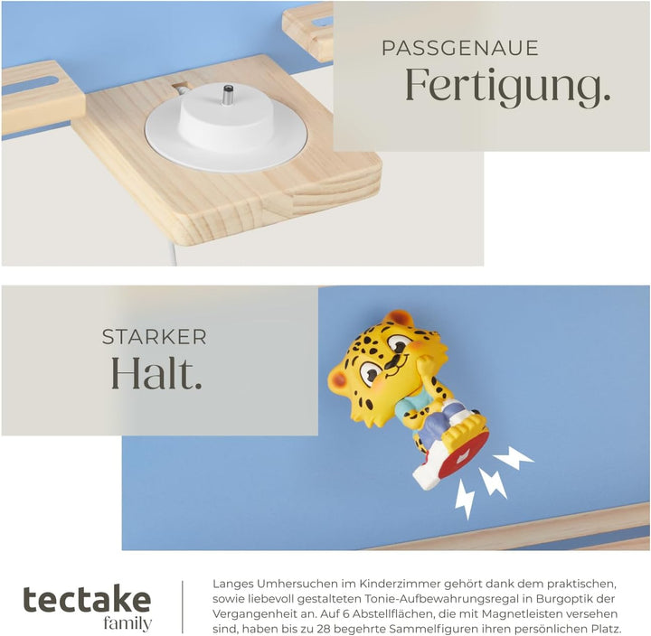 tectake® Holz Regal mit Magnetstreifen für Wand Montage, Tonieregal, Wandregal für's Kinderzimmer, A