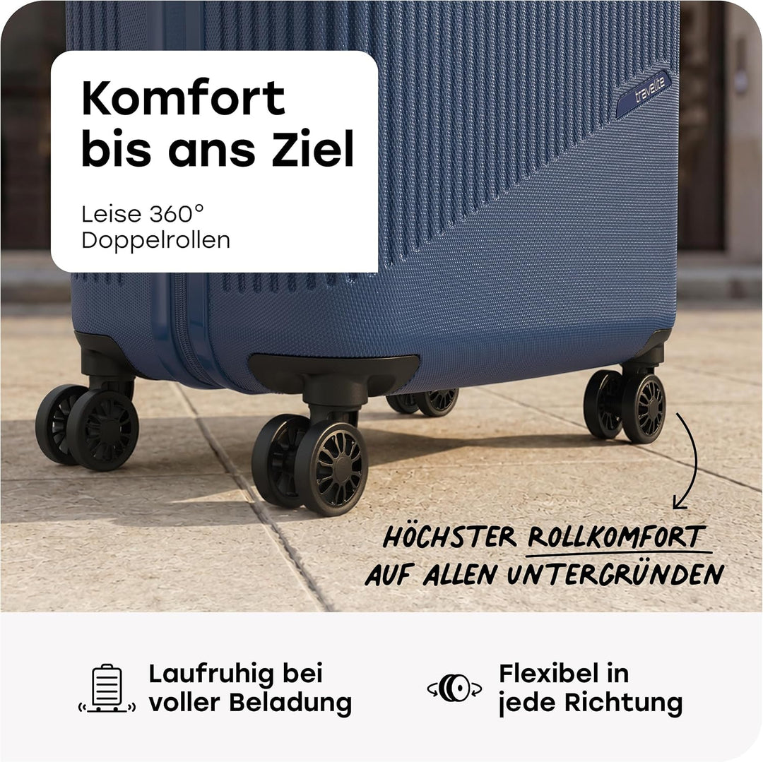 Travelite 4-Rad Hartschalenkoffer mittelgross 65 Liter, Gepäck Serie Bali: ABS Hartschalen Trolley m