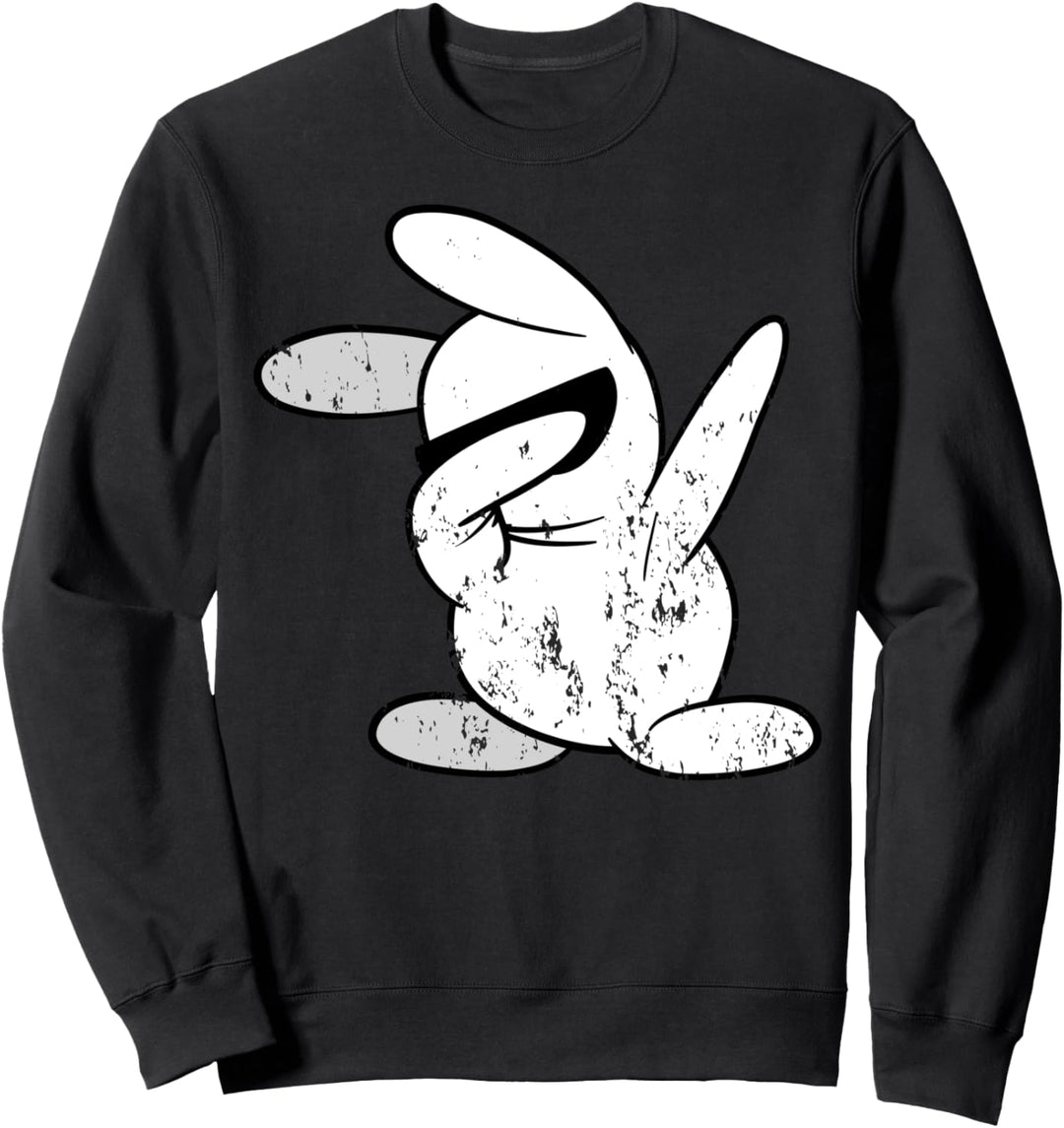 Retro Vintage Grunge Style Tänzer Dabbing Dab Hase Kaninchen Sweatshirt