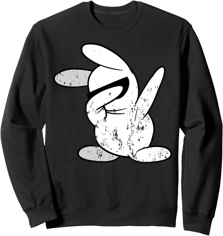 Retro Vintage Grunge Style Tänzer Dabbing Dab Hase Kaninchen Sweatshirt