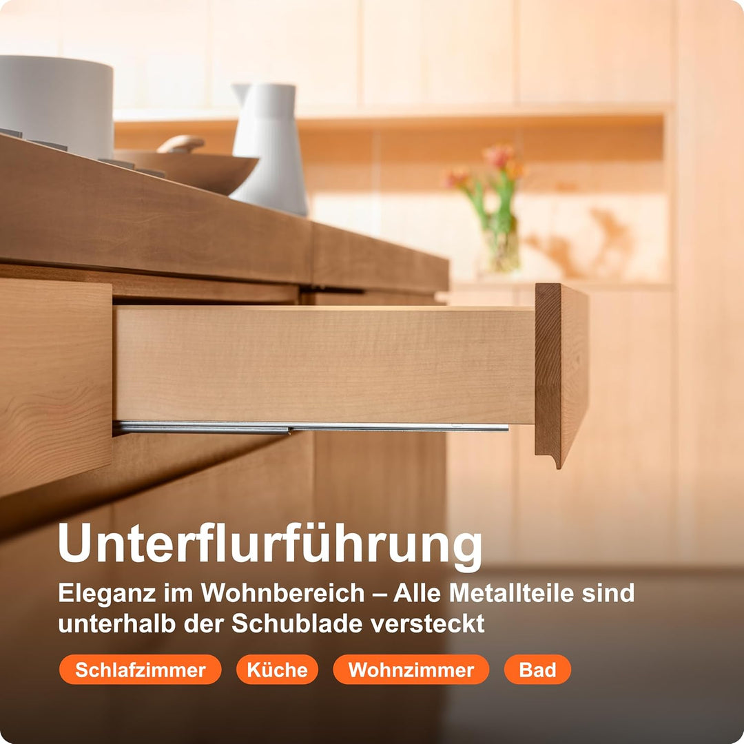 BLUM Tandem Schubladen-Auszug 450mm Vollauszug mit Blumtion (=Softclose); 1 Paar inkl. Kupplung 450