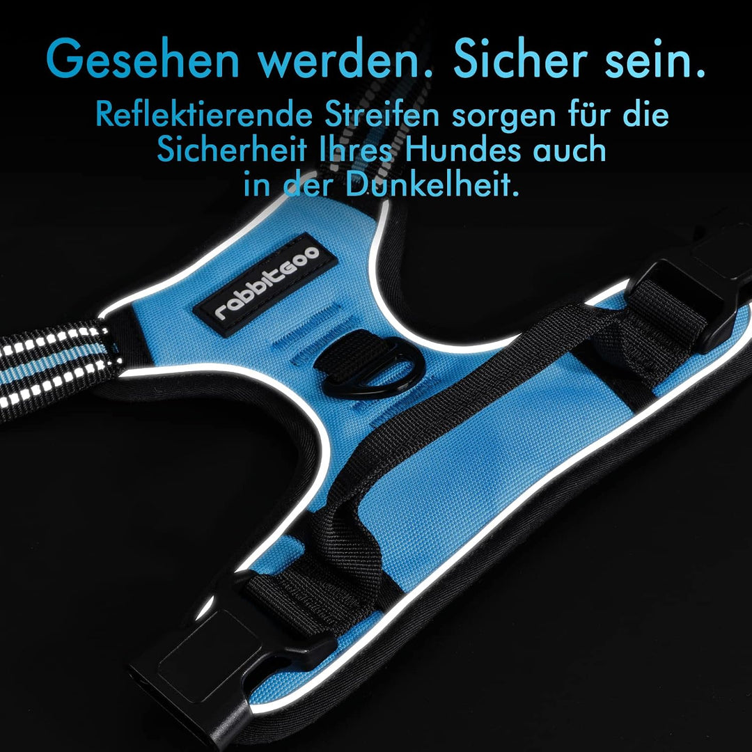 rabbitgoo Hundegeschirr Mittelgrosse Hunde, Anti Zug Geschirr mit Kontrolle, No Pull Verstellbar Hun