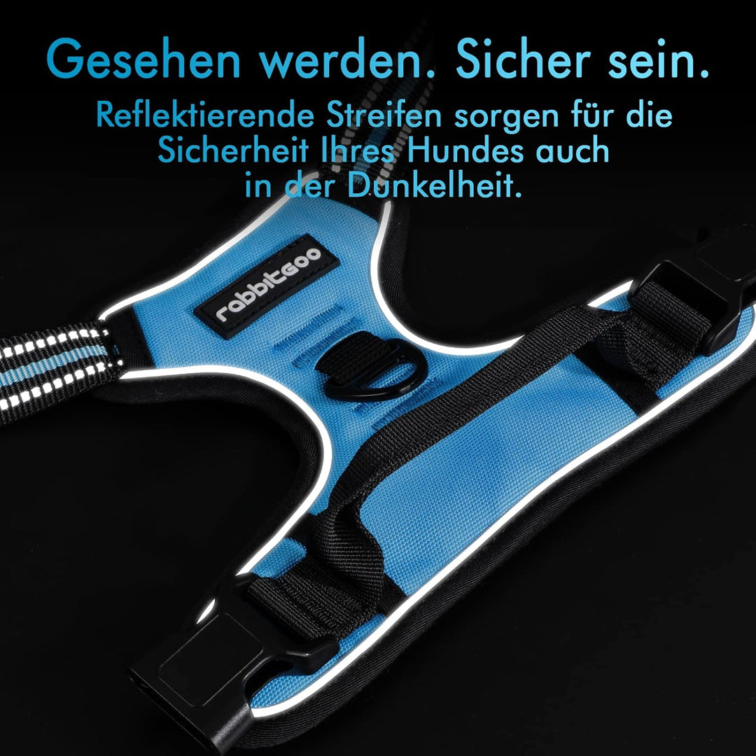 rabbitgoo Hundegeschirr Mittelgrosse Hunde, Anti Zug Geschirr mit Kontrolle, No Pull Verstellbar Hun