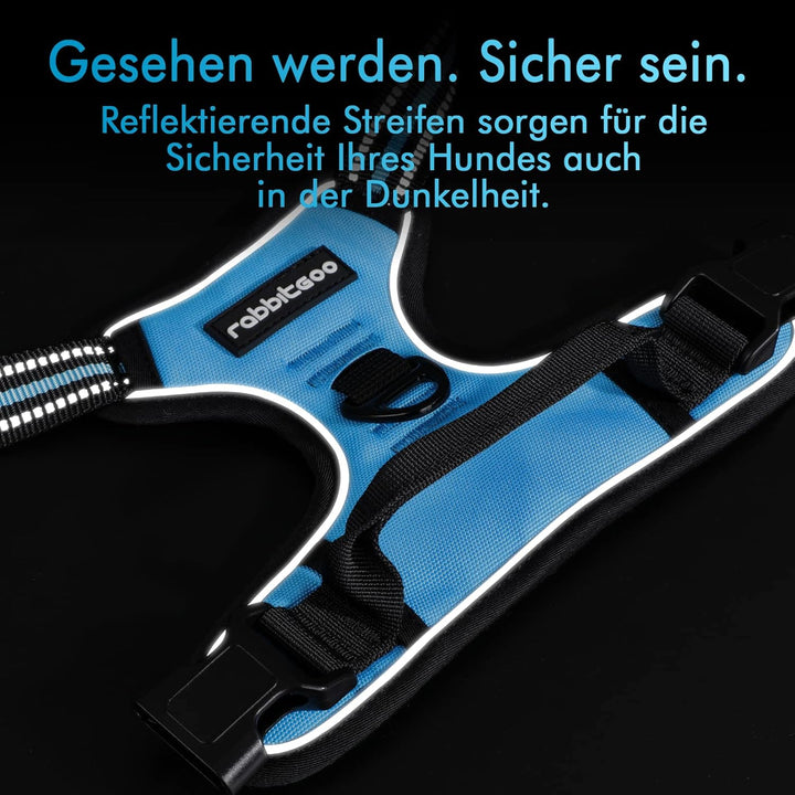 rabbitgoo Hundegeschirr Mittelgrosse Hunde, Anti Zug Geschirr mit Kontrolle, No Pull Verstellbar Hun