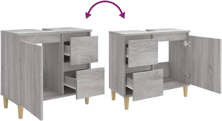 Tidyard Waschbeckenunterschrank, Unterschrank, Waschtischunterschrank, Badezimmerschrank mit 2 Schub